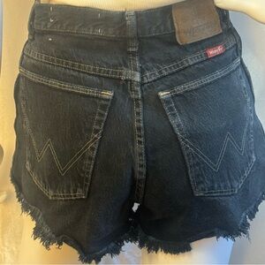 Wrangler Women's High Waist Black Distressed Denim Jean Shorts